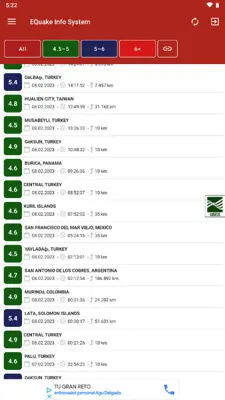EQuake Info System android App screenshot 0