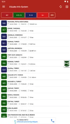 EQuake Info System android App screenshot 9