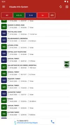 EQuake Info System android App screenshot 8